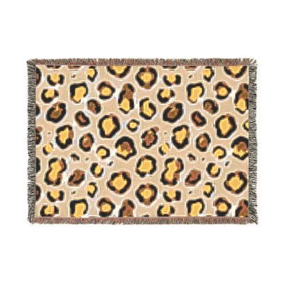 Leopard Print Woven Blanket | Animal Print Throw, Cozy Home Decor