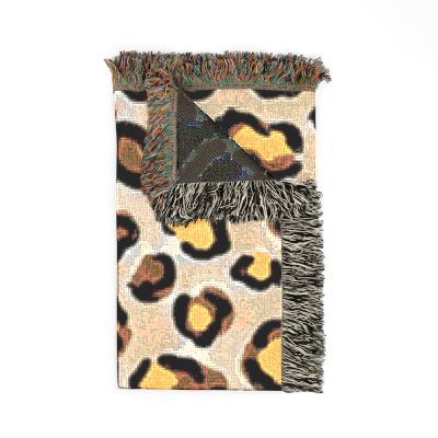 Leopard Print Woven Blanket | Animal Print Throw, Cozy Home Decor
