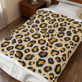Leopard Print Velveteen Plush Blanket | Animal Print Cozy Throw